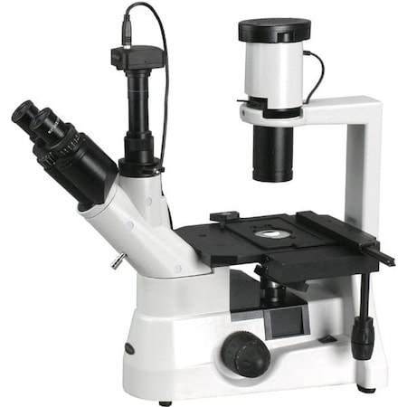 40X-1000X Trinocular Inverted Biological Microscope With Phase-contrast, 10MP USB 2 Camera